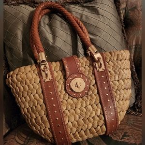 Michael Kors woven straw handbag